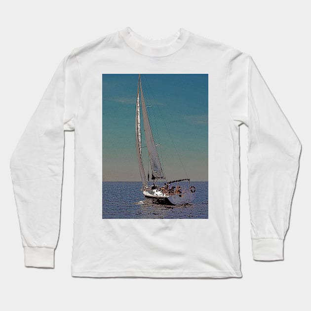 sailboat Long Sleeve T-Shirt by luilli